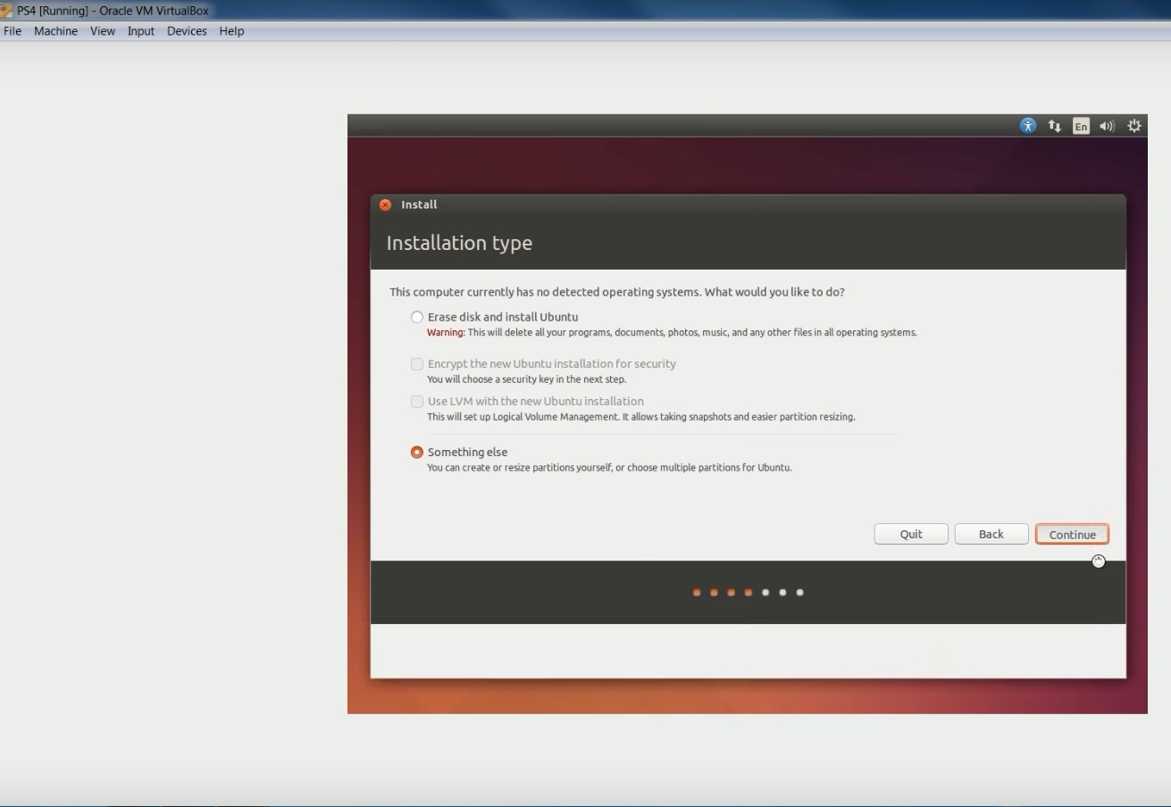create a bootable Ubuntu USB - choose installation type