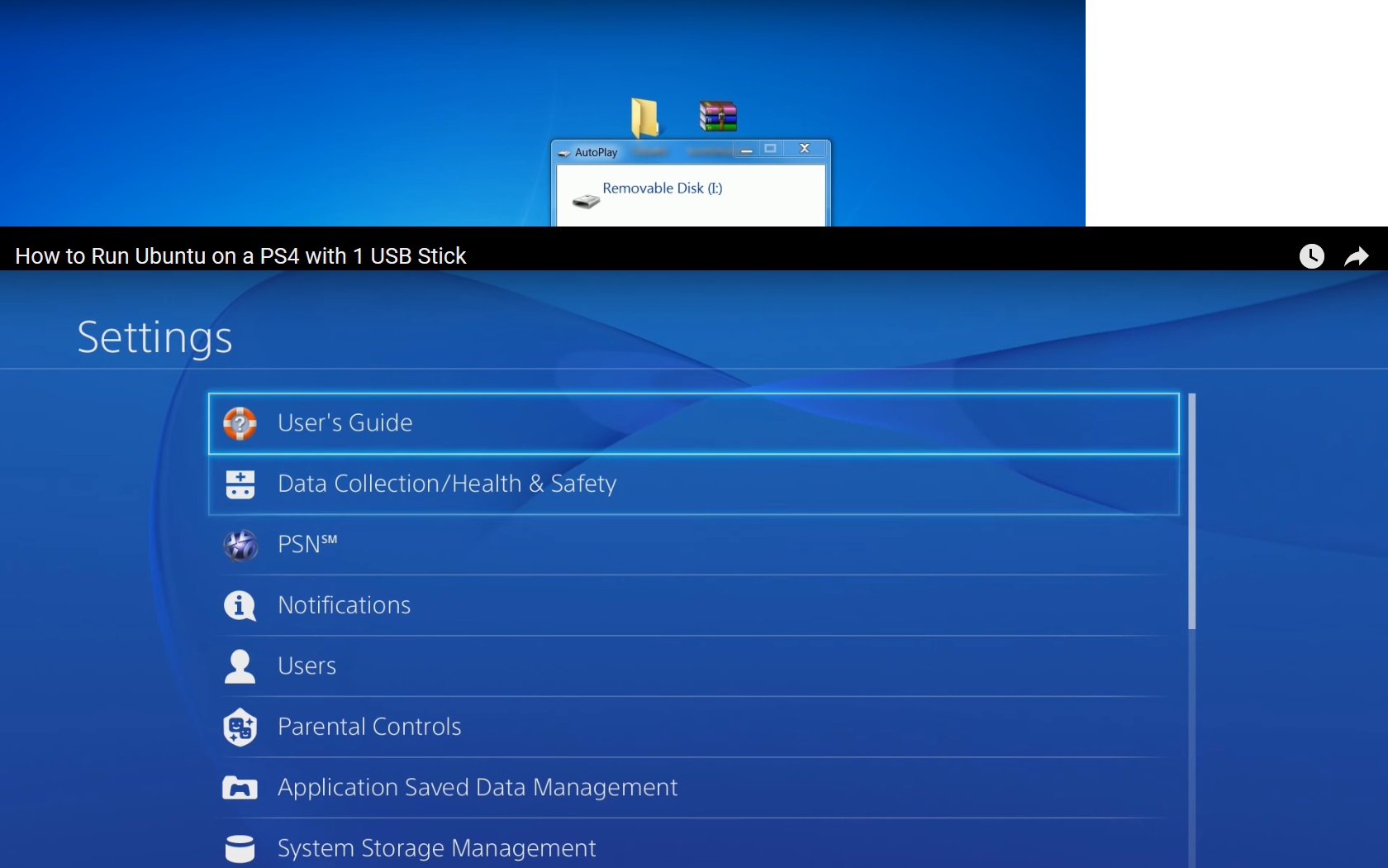 getting to PS4 start site