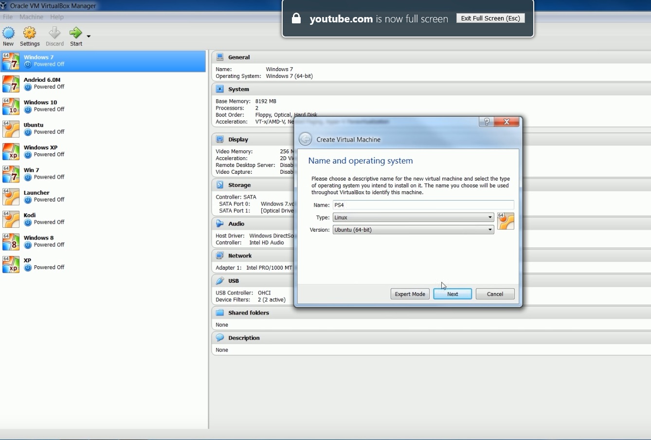 create a bootable Ubuntu USB - name your virtual machine