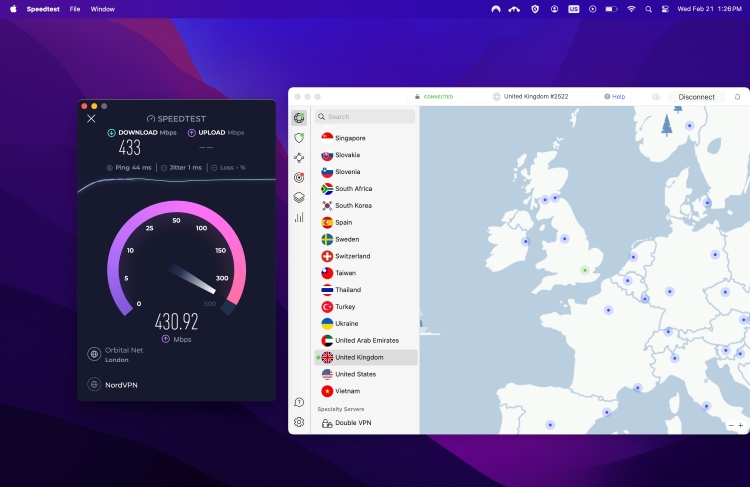 NordVPN speed