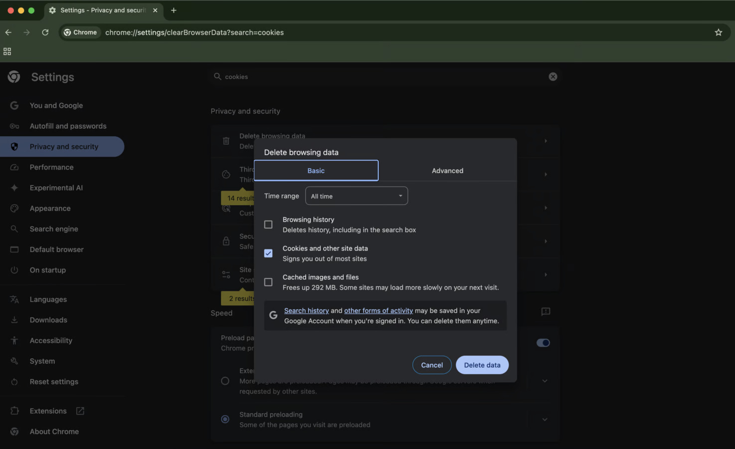 Clear cookies and use incognito mode