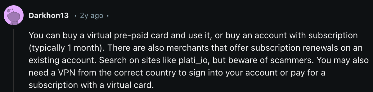 reddit post about ChatGPT Plus access
