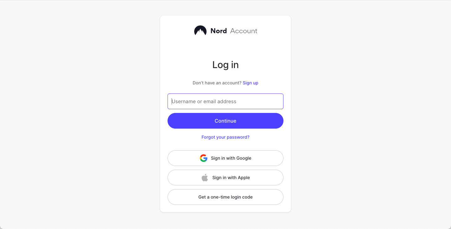 Log into NordVPN account for SmartDNS