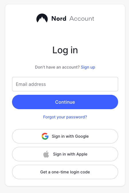 Log in to your NordVPN account