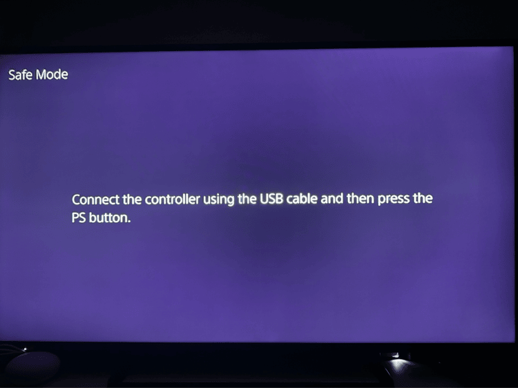 My PS5 in Safe Mode after a reboot