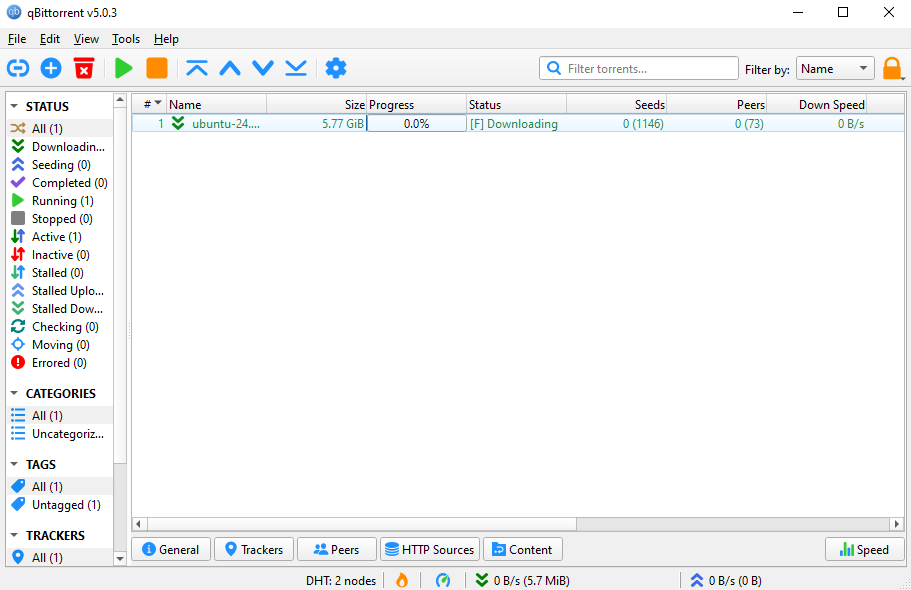 Torrent download unable to start