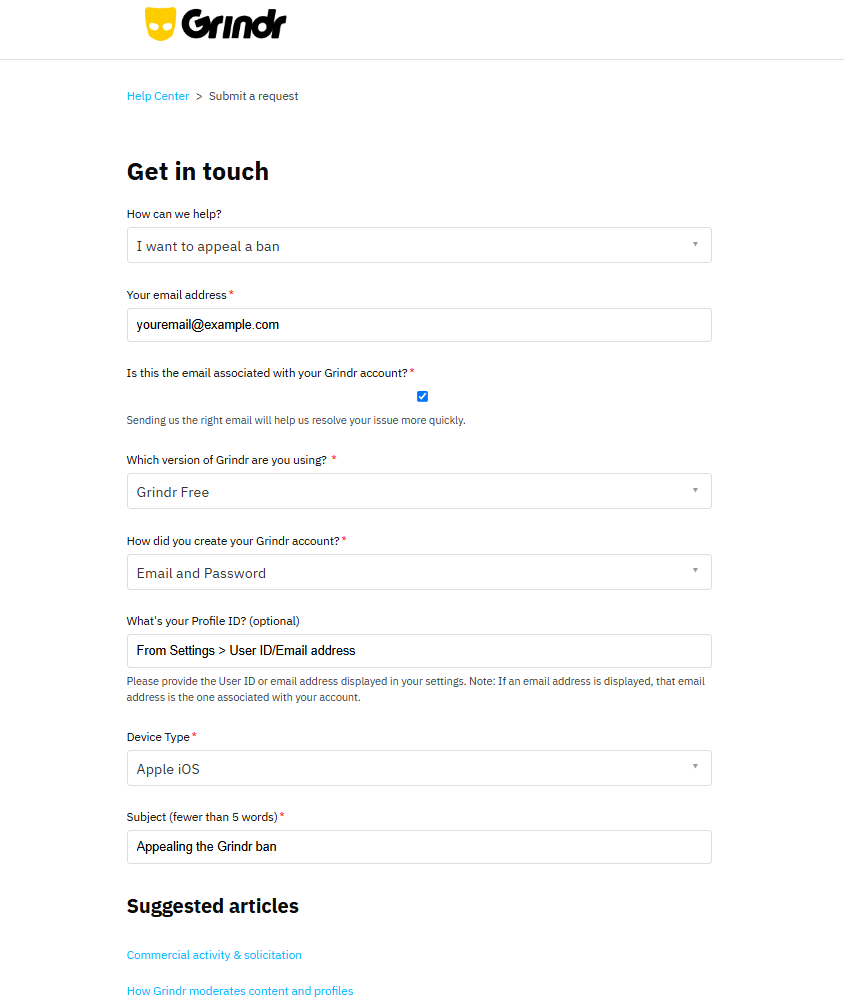 Appeal Grindr ban