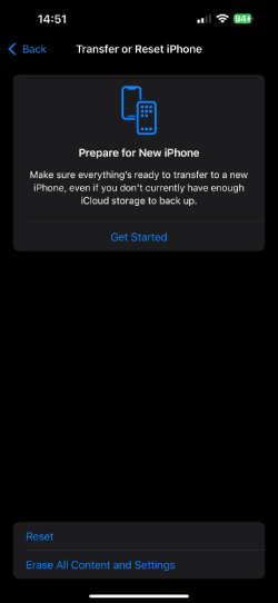 Reset iPhone to factory settings