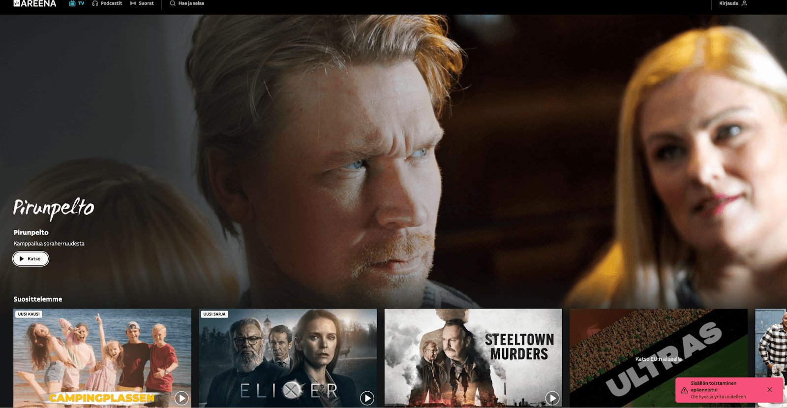 Local Finnish streaming platform inaccessible without a VPN