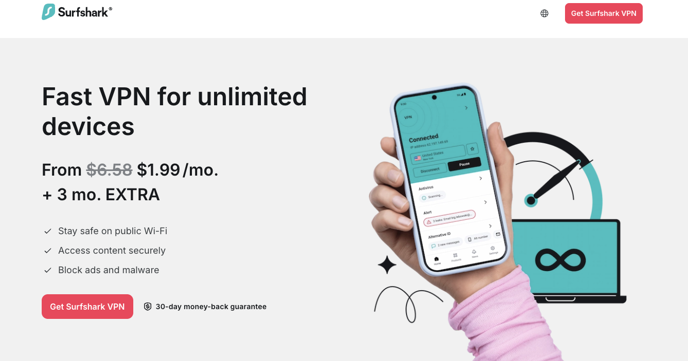Get Surfshark from the official website