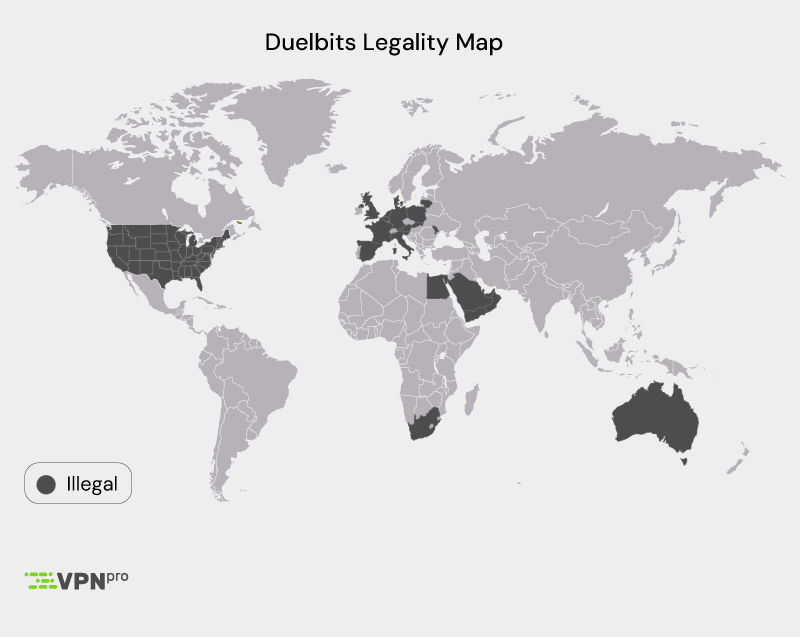Duelbits illegal countries map