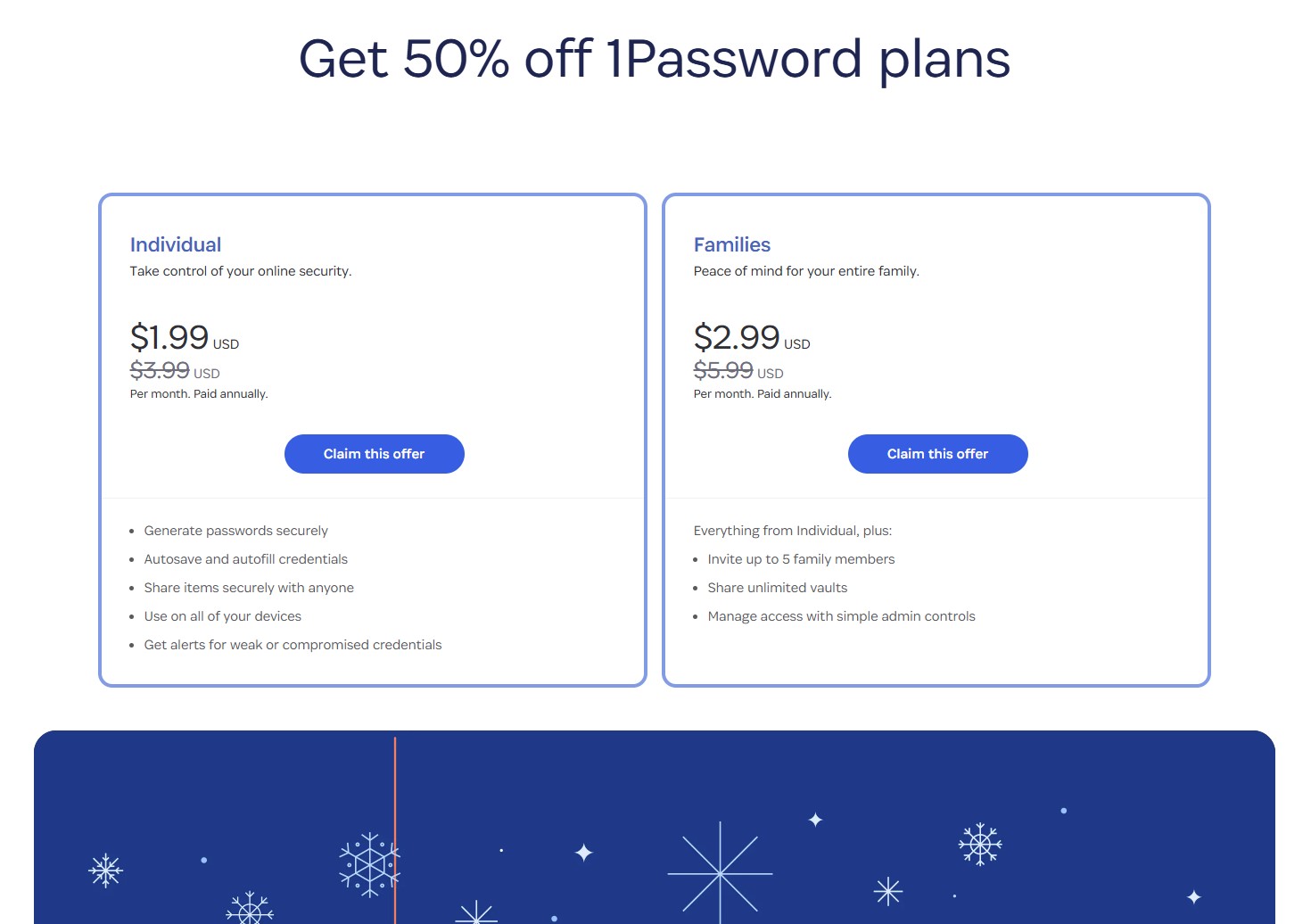 1Password Cyber Monday deals