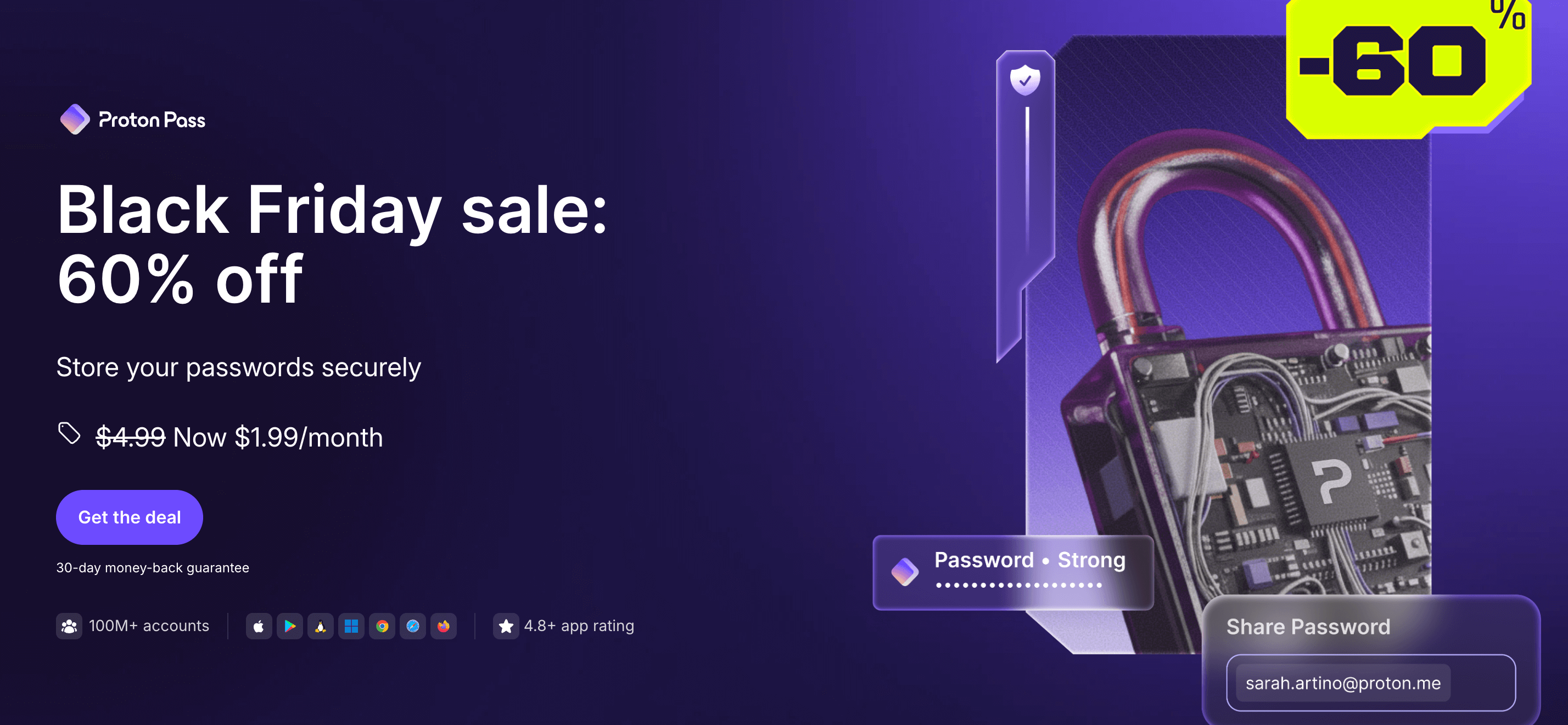 Proton Pass Black Friday and Cyber Monday deal