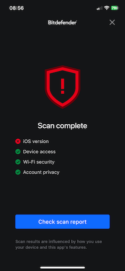 Bitdefender VPN app on Android device