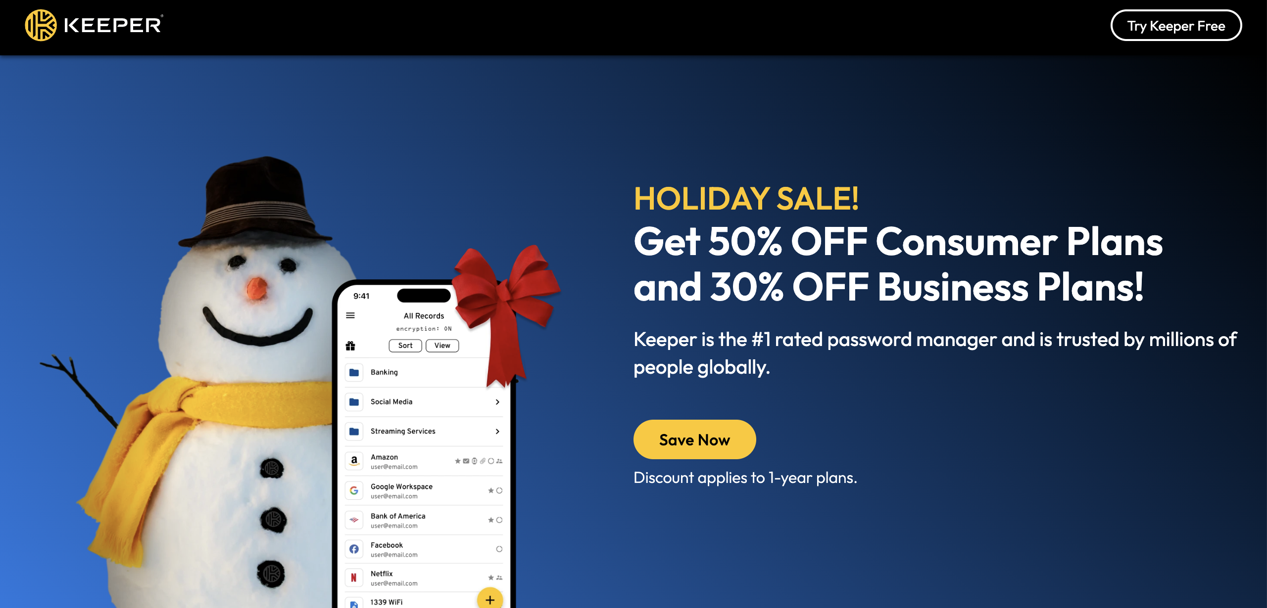 keeper Cyber Monday website discount