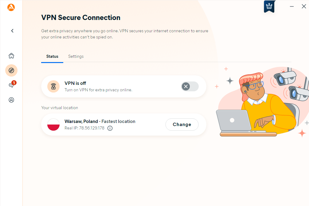 Avast's VPN feature