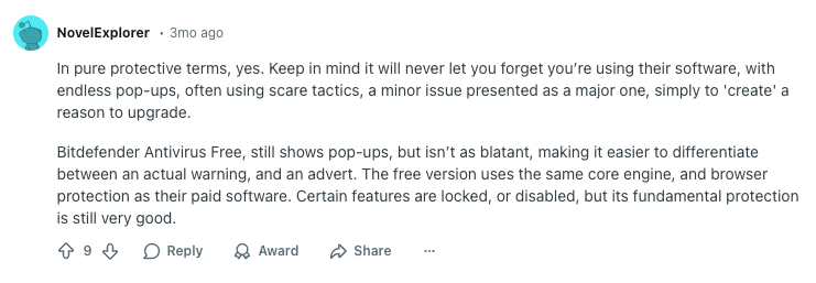 User's review of Avast
