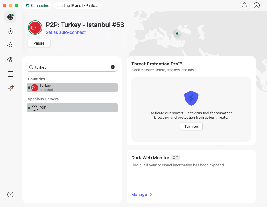 NordVPN connected to the cheapest Duolingo country (Turkey)