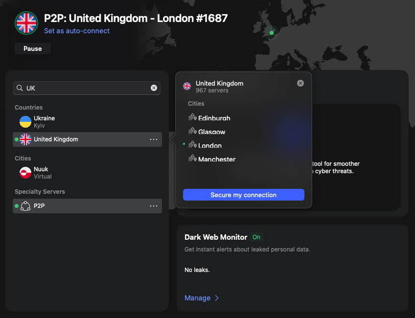 nordvpn connecting to uk servers