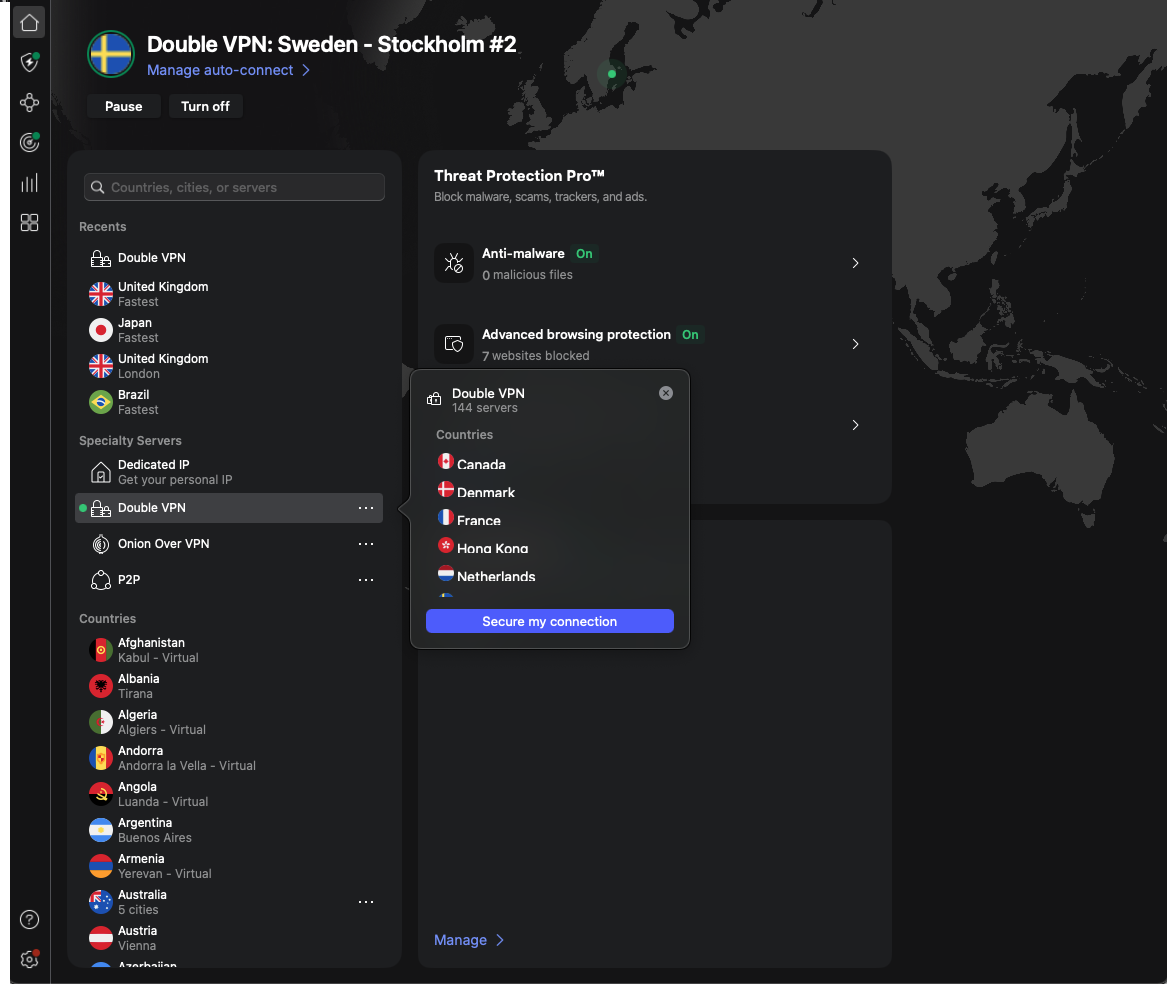NordVPN Double VPN servers