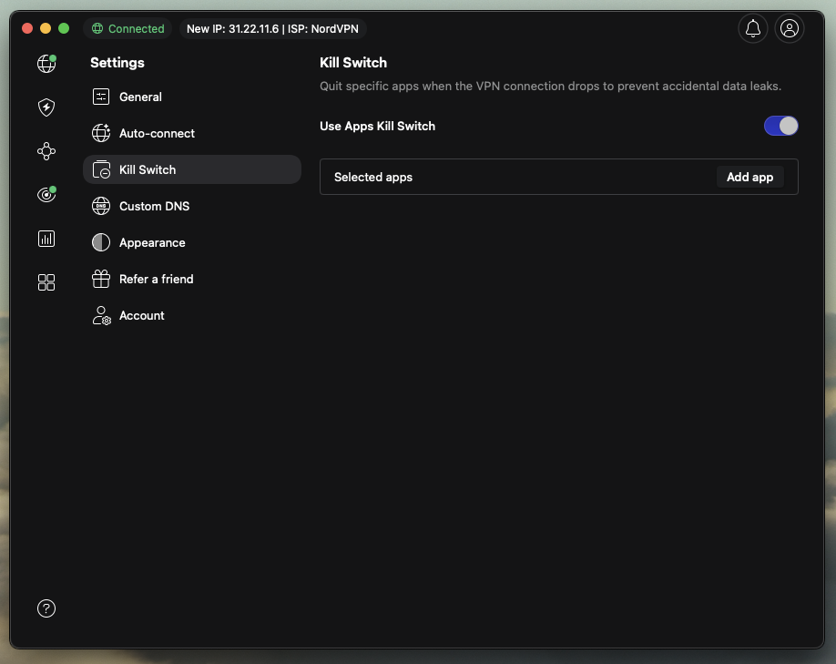 NordVPN kill switch feature