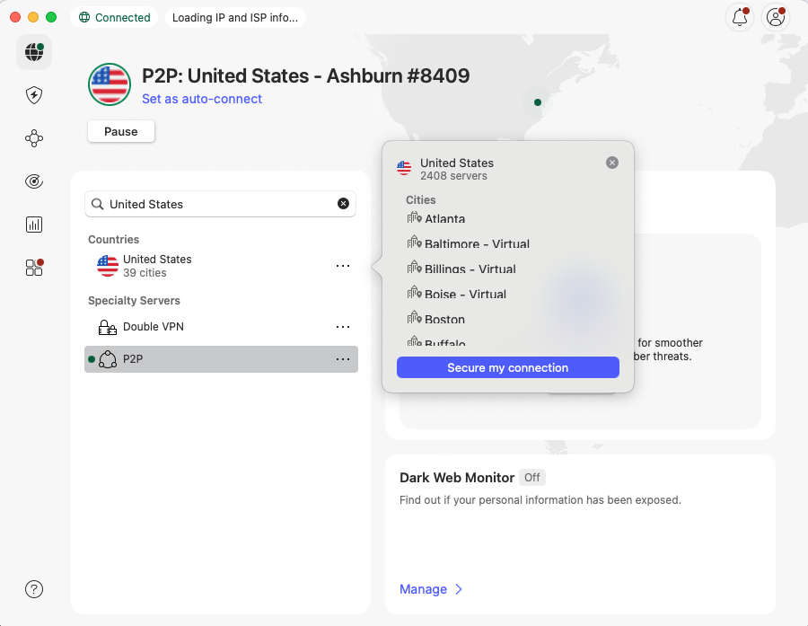 NordVPN US server