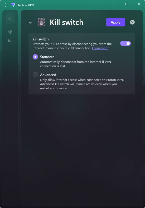 Proton free VPN's kill switch