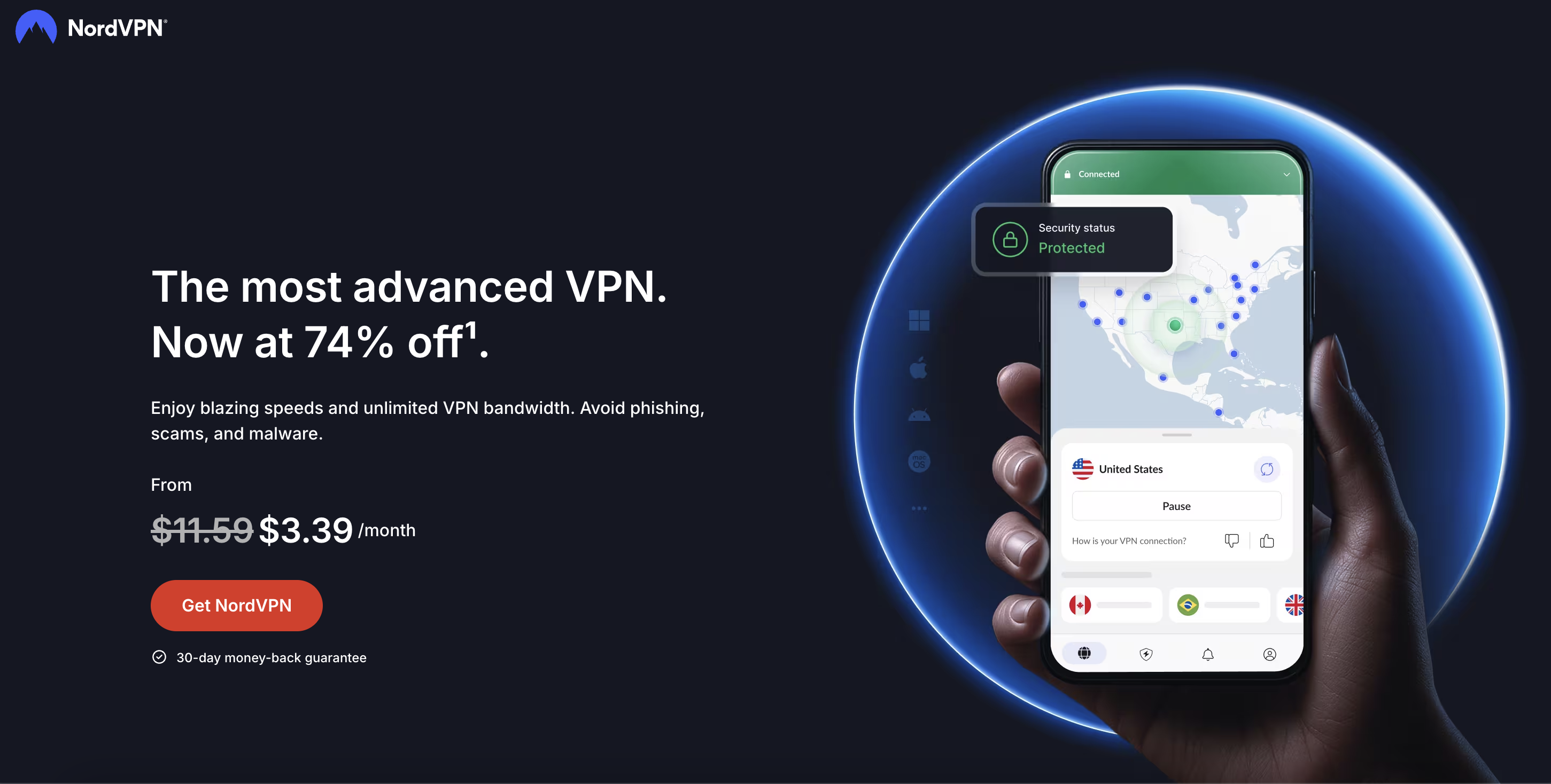 NordVPN is the best VPN for xHamster in US states