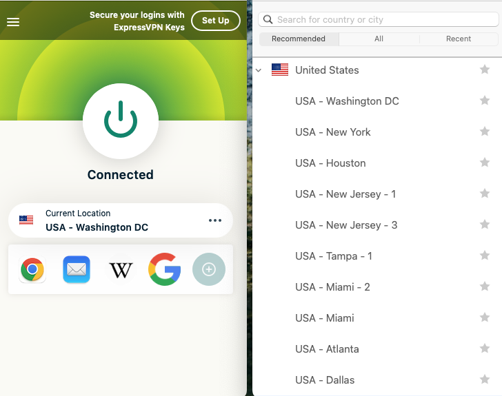 ExpressVPN Florida servers