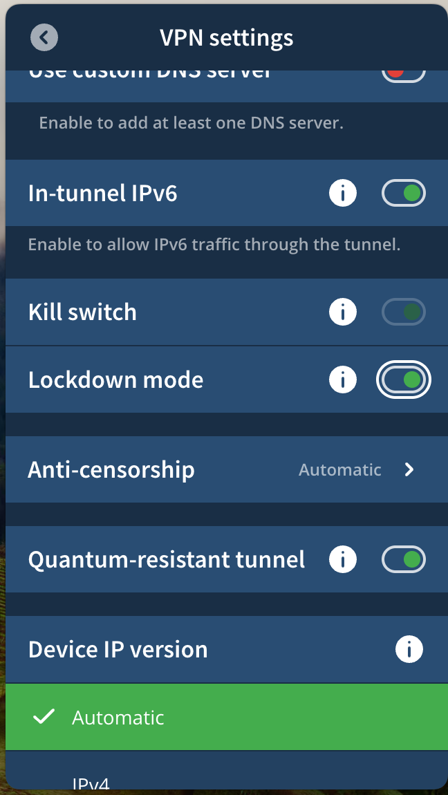 Mullvad VPN kill switch