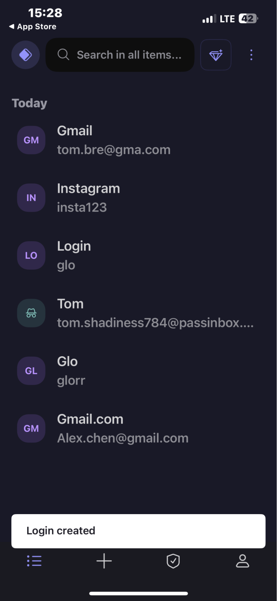Proton Pass iOS app view
