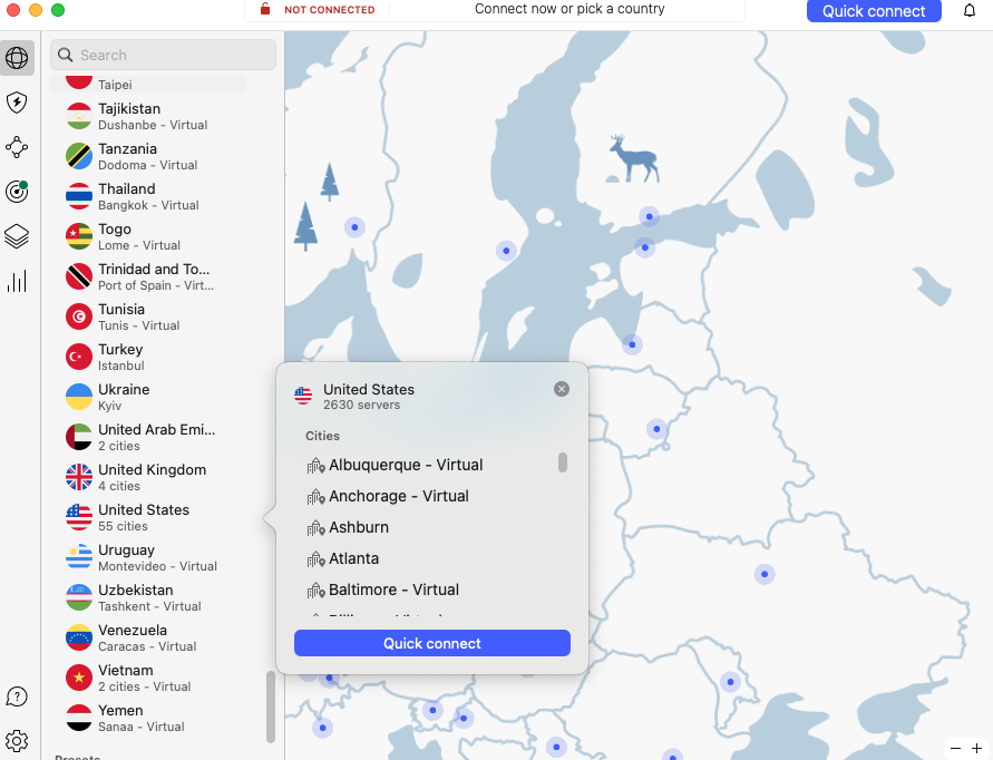 NordVPN US server list