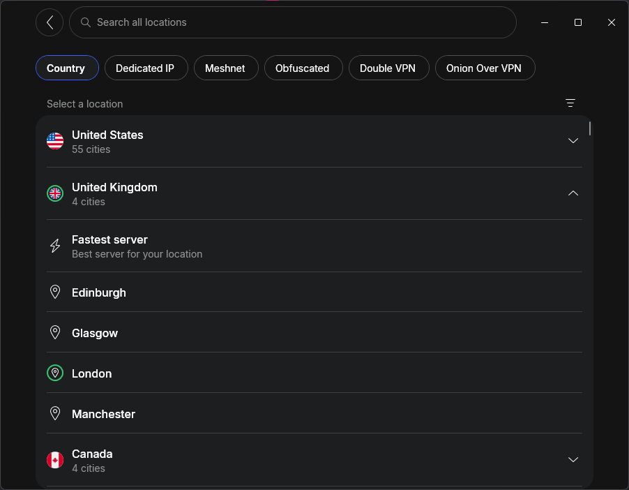 NordVPN has more than 440 UK VPN servers