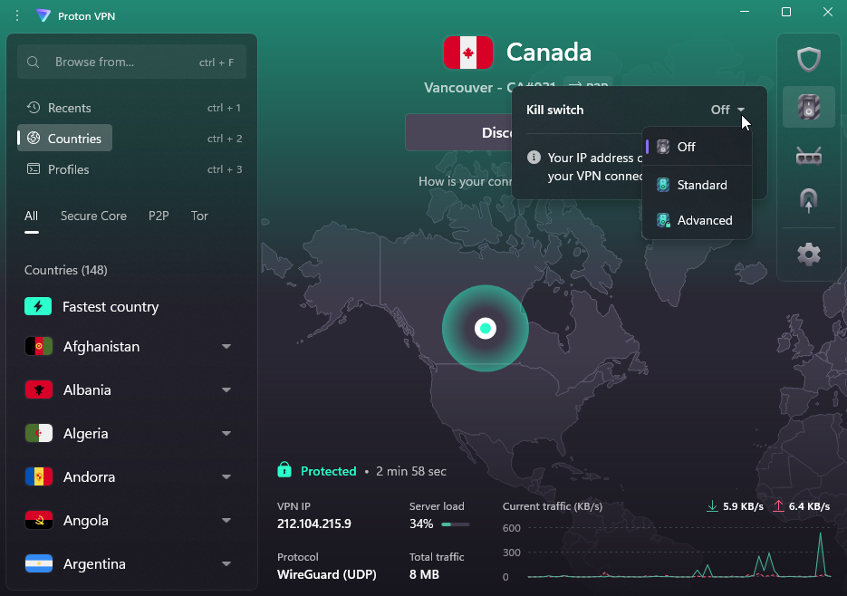 ProtonVPN Kill switch