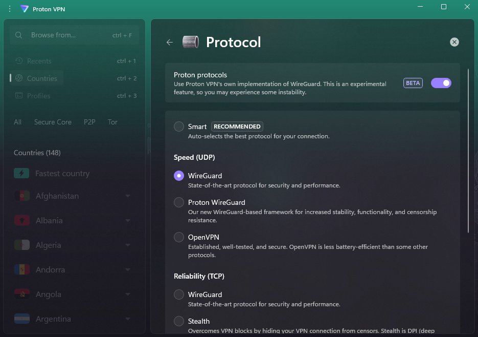 ProtonVPN Protocols