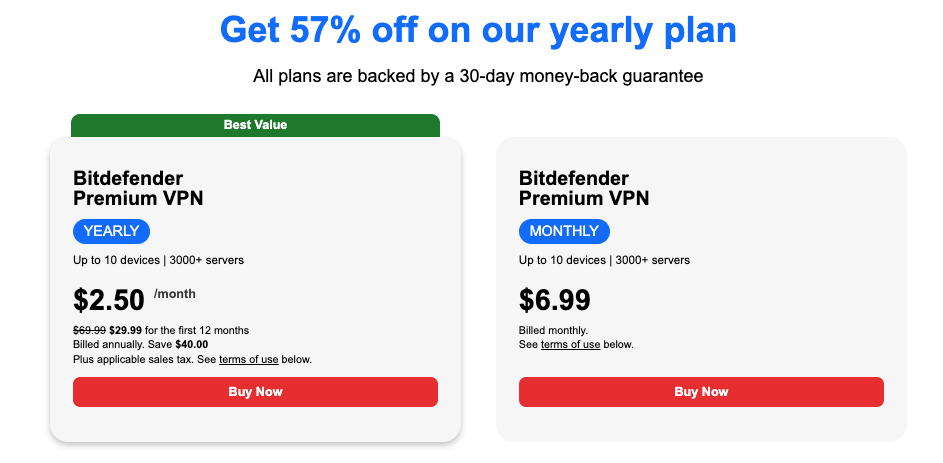 Bitdefender VPN BF deal