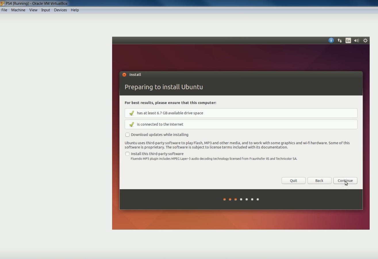 create a bootable Ubuntu USB - preparing to install