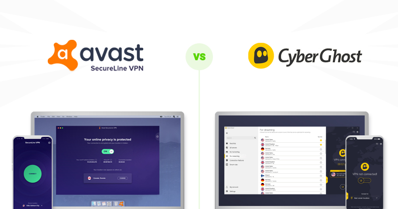 Avast SecureLine VPN vs Cyberghost comparison