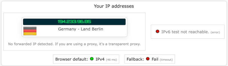 Chrome IP leak test with VPN
