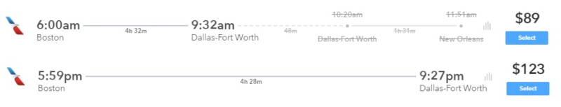 Hidden city method is cheaper than a direct flight