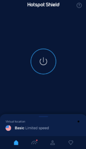 Hotspot Shield VPN bouton connexion