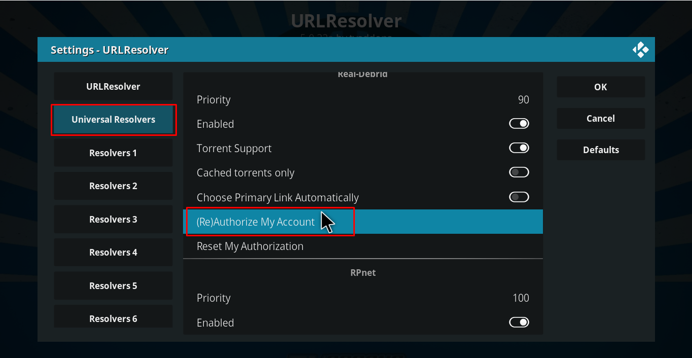 installing Real Debrid on kodi - step 10