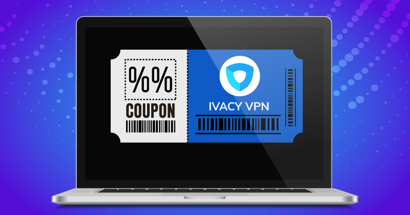 IvacyVPN Coupon and lofo on desktop