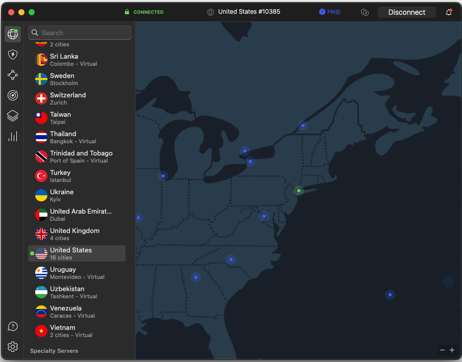 connect to a VPN server nearby