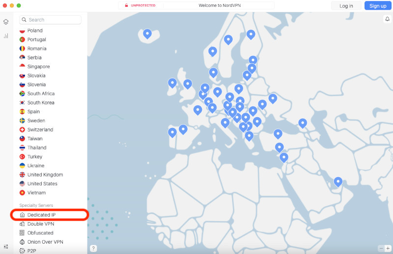 NordVPN dedicated IP servers