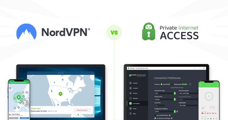 NordVPN vs Private Internet Access comparatif