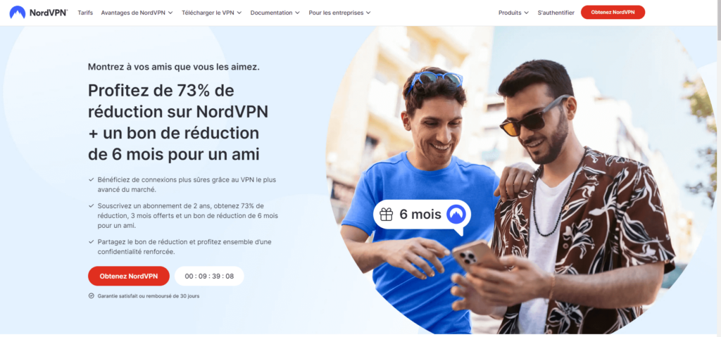 Page accueil NordVPN