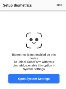 biometerics setup
