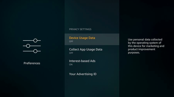 Turn off both Device Usage Data and Collect App Usage Data.