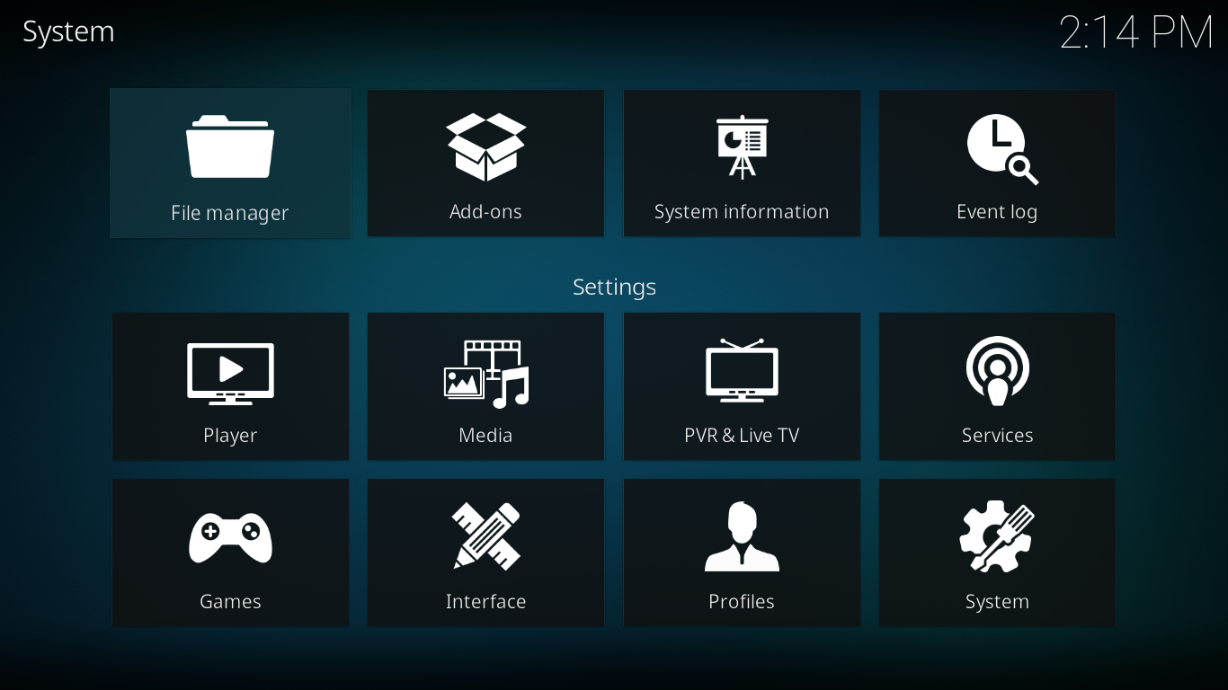 Kodi settings - File Manager